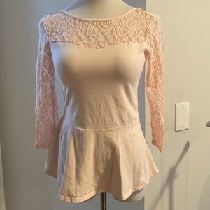 Express Lace Peplum Top